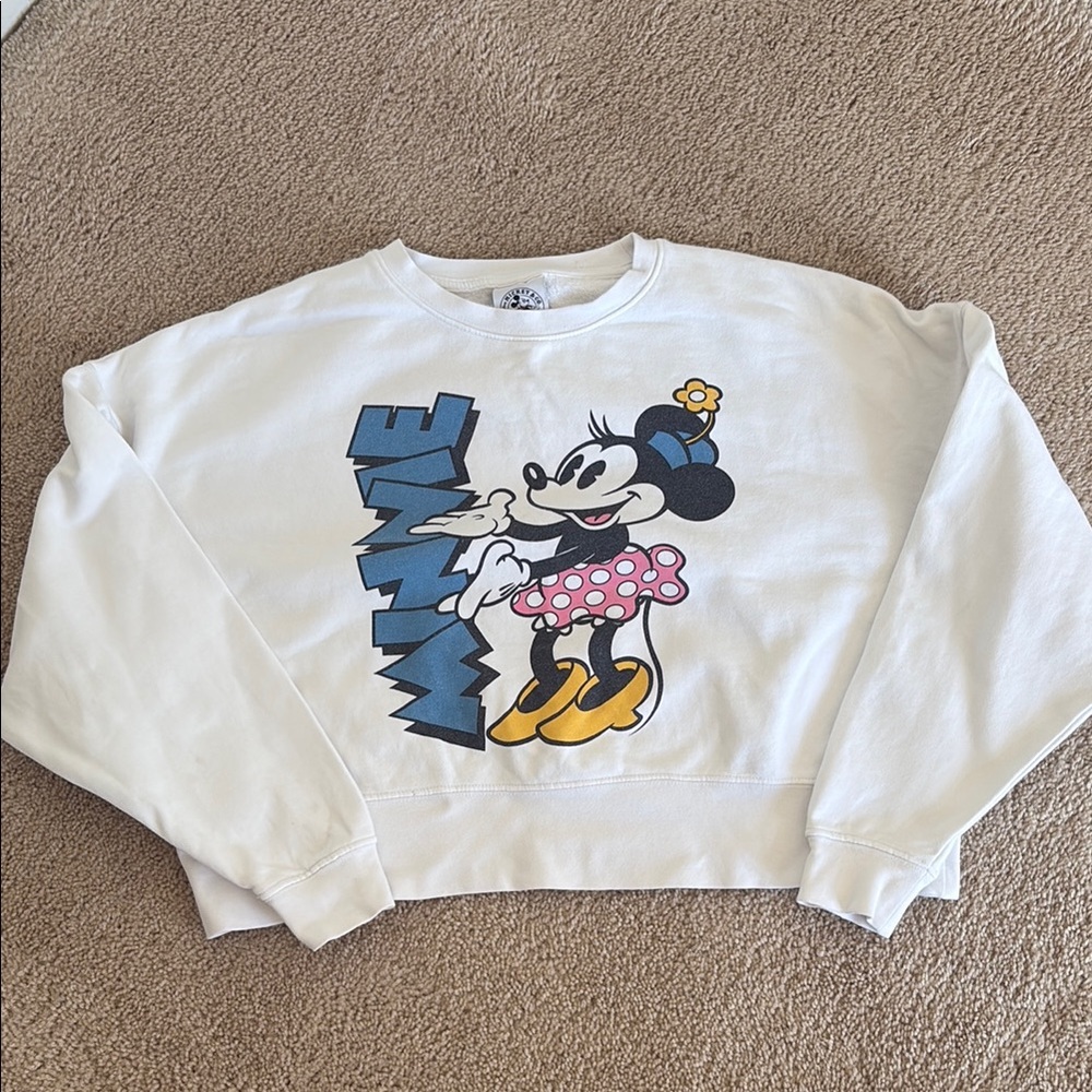 DIsney Brand White Minnie Mouse Sweatshirt